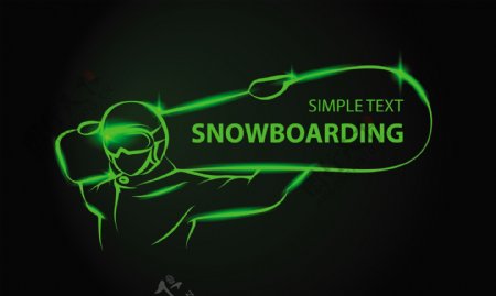 绿色线条滑板选手矢量背景素材