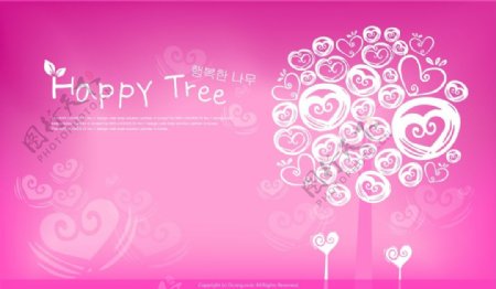 粉红韩国花纹图案