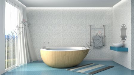 观景浴室效果图