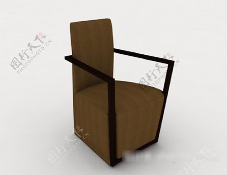 棕色简约椅子3d模型下载