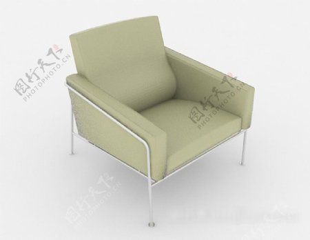 简约浅绿色休闲椅3d模型下载