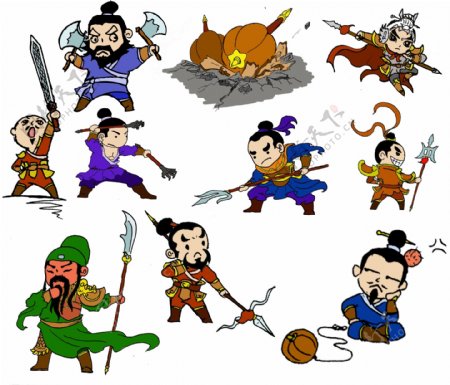 中国古代人物插画线稿涂色图层