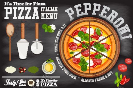 披萨菜谱设计矢量素材下载