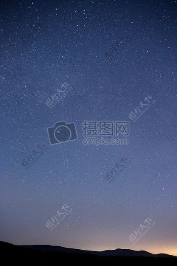 景观山自然天空晚上剪影星系恒星
