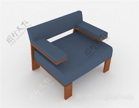 蓝色沙发3d模型