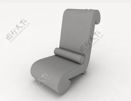 现代个性灰色单人沙发3d模型下载