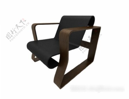 简单原木休闲椅3d模型下载