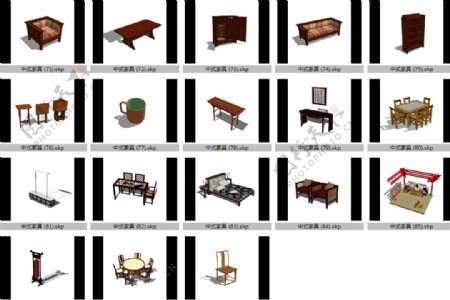 中式家具3d