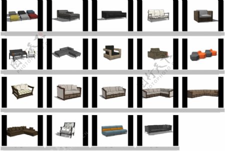沙发3D素材