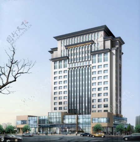 MAX现代高层行政中心办公大楼3D模型