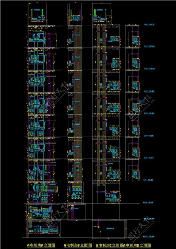 电制房立面图CAD图纸