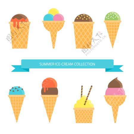 美食的冰淇淋插画