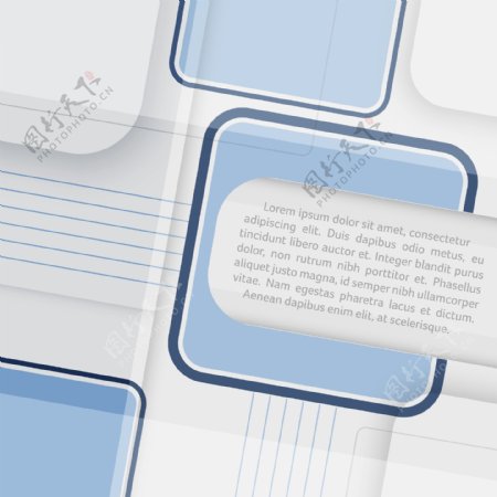 现代蓝色边框商务模板背景矢量素材下载