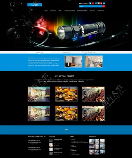黑蓝高档HTML5网站平面设计