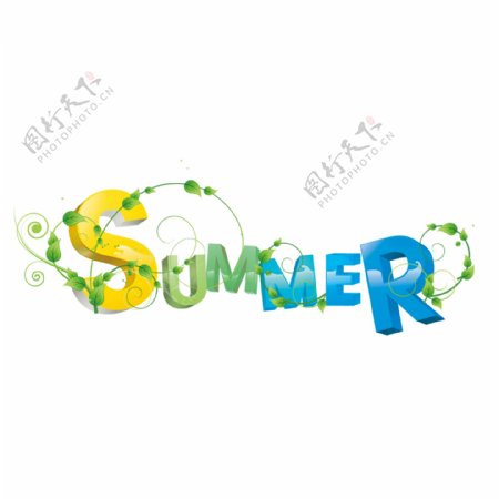 summer立体字体