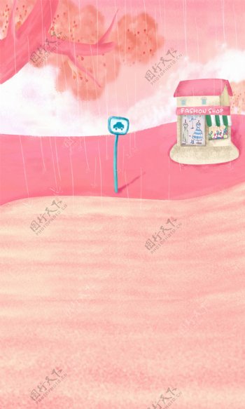 粉红色朵拉礼品屋影楼摄影背景图片