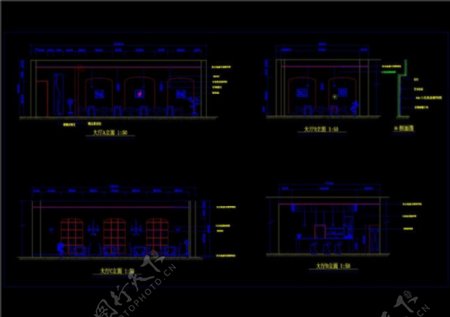 咖啡馆设计方案立面图CAD图纸