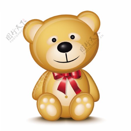 可爱棕熊玩偶矢量素材