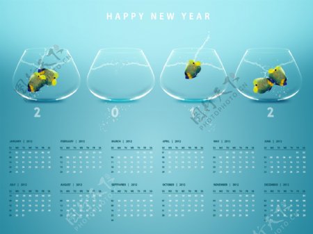 鱼缸与鱼日历图片