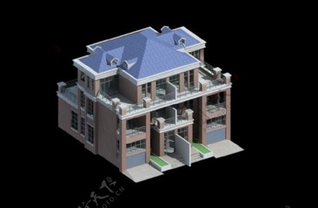 MAX复式别墅3D模型设计