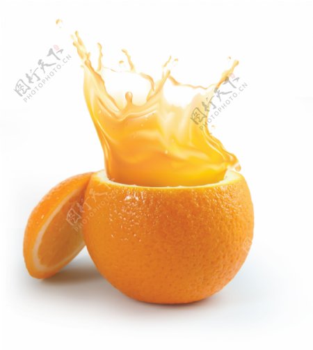 动感橙汁摄影图片
