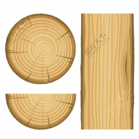 木材的各种矢量插图