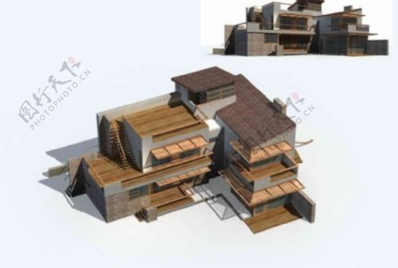 MAX多层别墅3D模型设计