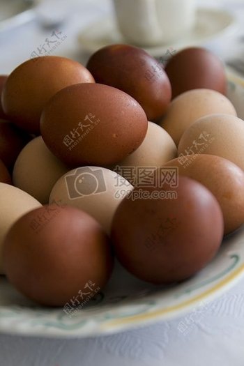 水煮的盘装鸡蛋