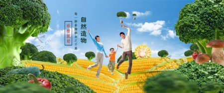 淘宝生鲜蔬菜创意海报psd源文件