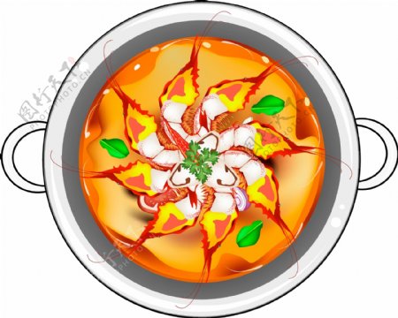 海鲜汤插画