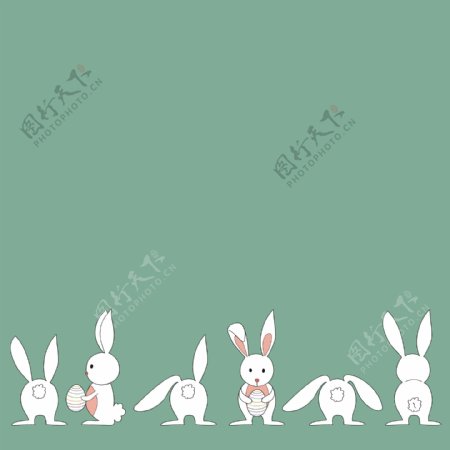 各种形态姿势的兔子矢量素材