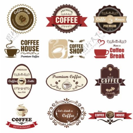 花纹咖啡标签图片