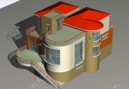 MAX独栋多层别墅3D模型