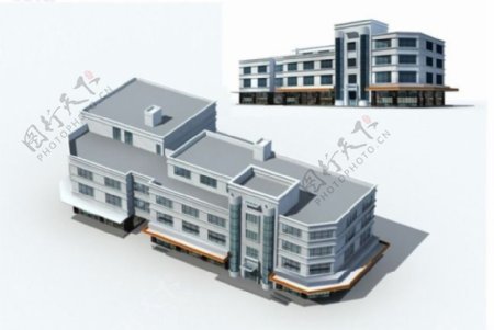 商业办公楼建筑设计3D模型