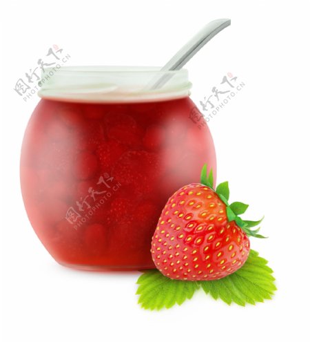 罐子内的草莓图片