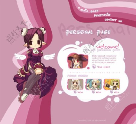 韩国卡通网站可爱展板PSD