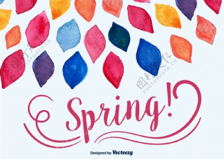 春季创意水彩图案海报设计