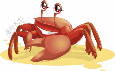 卡通螃蟹矢量图形