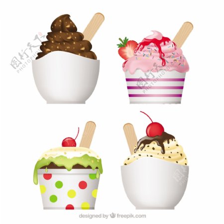 美味的夏天甜点冰淇淋插图