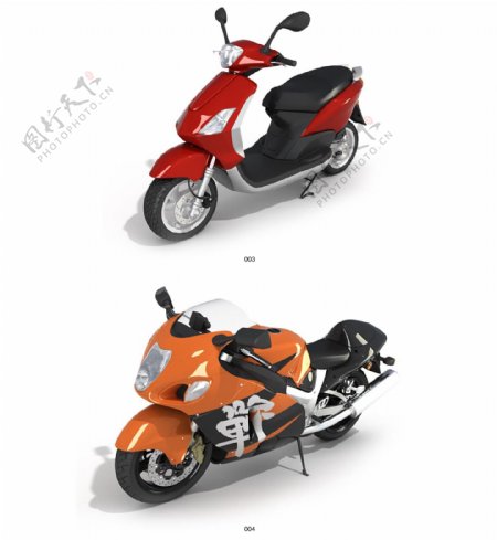 超精细的3DMAX交通工具模型摩托车