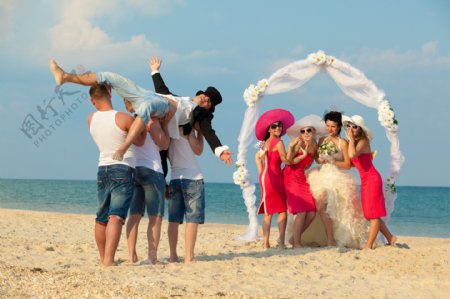 沙滩婚礼高清摄影图片图片