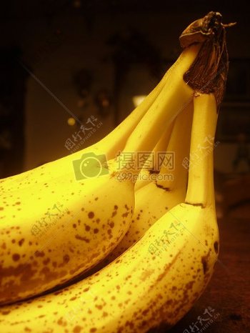 黄色的香蕉特写