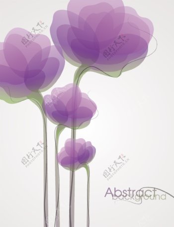 紫色的花矢量图