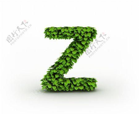 绿叶组成的字母Z
