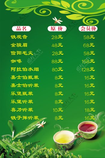 茶叶价格表