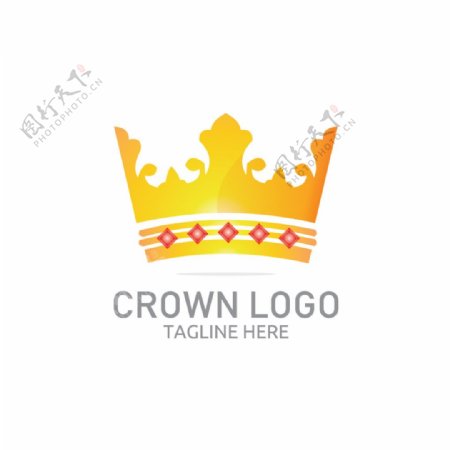 彩色王冠标志模板设计