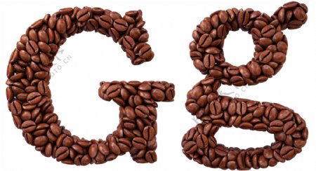咖啡豆组成的字母G图片