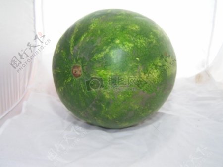 圆形的绿色西瓜