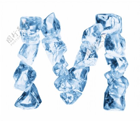 冰块字母M图片