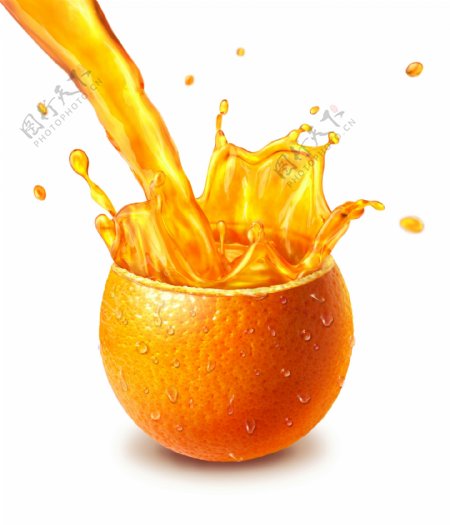 橙子内的橙汁图片